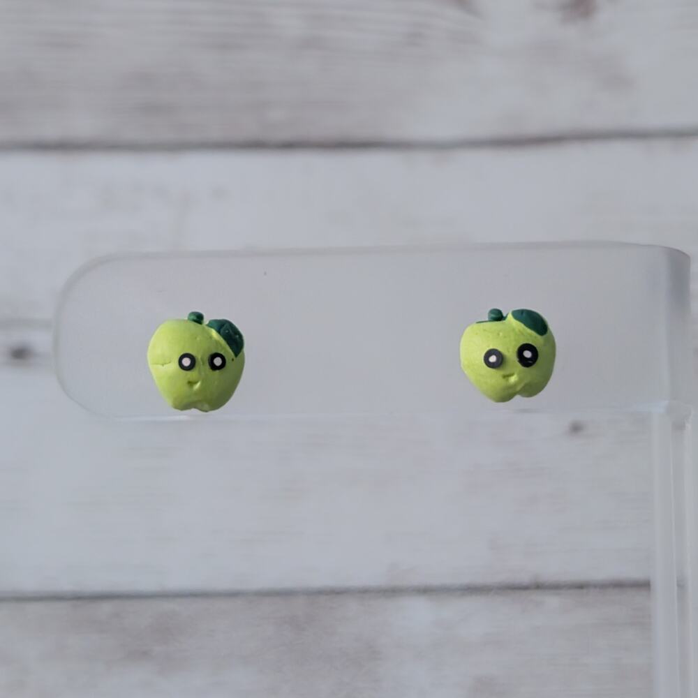 Apple Stud Earrings - Just Under 3/8"